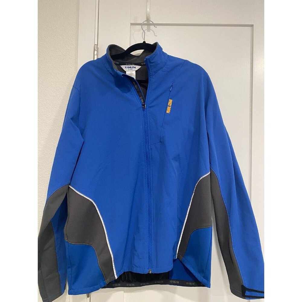 Pearl Izumi Cycling Jacket Mens XL Full Zip Fleece Lined Zip Pocket Back Blue
